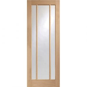 Worcester Pre-Finished Internal Oak Door with Clear Glass