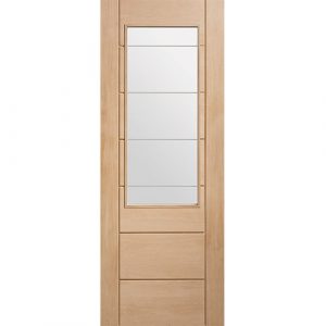 Palermo 2XG Internal Oak Door with Clear Etched Glass