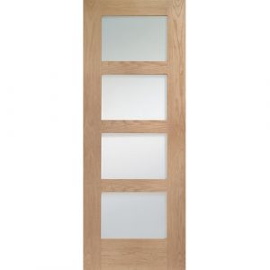Shaker 4 Light  Internal Oak Door with Clear Glass