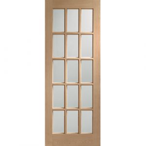 SA77 Internal Oak Door with Clear Bevelled Glass
