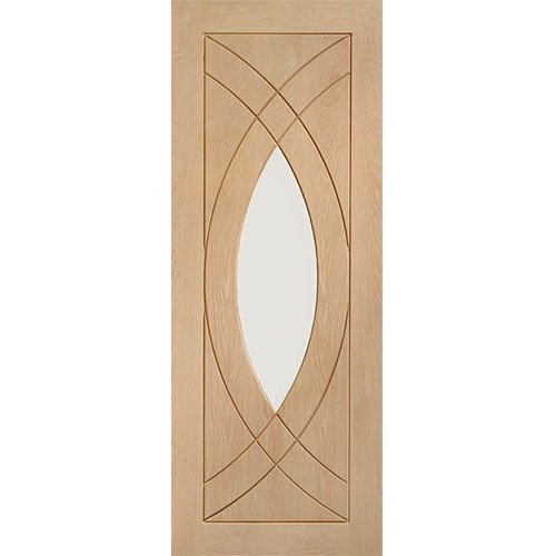 Treviso Pre-Finished Internal Oak Door with Clear Glass