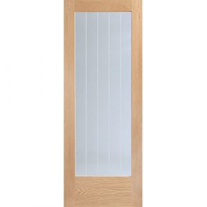 Suffolk Original Internal 1 Light Pre-Finished Oak Door with Clear Etched Glass