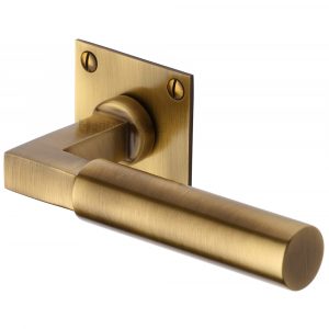 Door Handle Lever Latch on Square Rose Bauhaus Design
