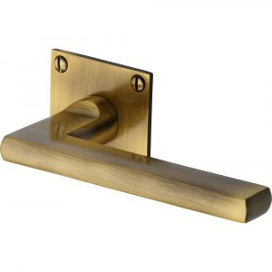 Door Handle Lever Latch on Square Rose Trident Design
