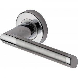 Door Handle Lever Latch on Round Rose Ellipse Design