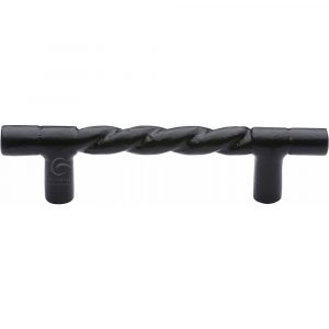 Black Iron Rustic Cabinet Pull Rope Design
