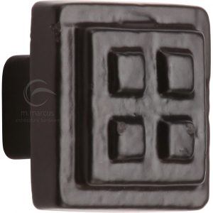 Black Iron Rustic Cabinet Knob Square Craft Design