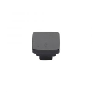 Black Iron Rustic Cabinet Knob Square Stepped Design