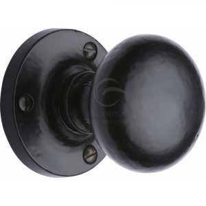 Black Iron Rustic Mortice Knob on Rose Alveley Design