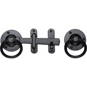 Black Iron Rustic Ring Handle Gate Latch
