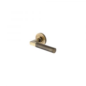 Door Handle Lever on Rose Signac (Knurled Bauhaus) Design