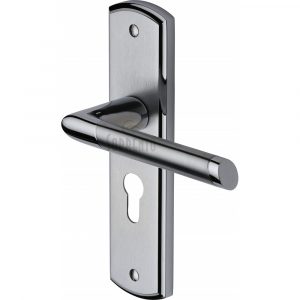 Sorrento Door Handle for Euro Profile Plate Mercury Design