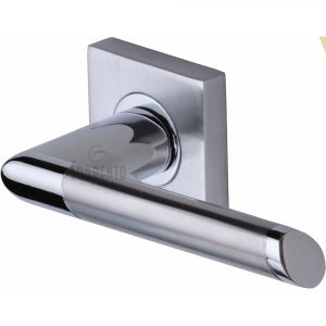 Sorrento Door Handle Lever Latch on Square Rose Mercury Sq Design