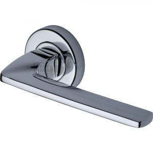 Sorrento Door Handle Lever Latch on Round Rose Diffuse Design