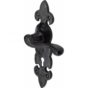 The Tudor Door Handle Lever Lock Fleur de Lys Design