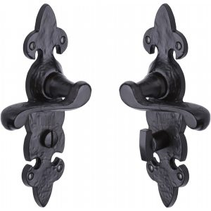 The Tudor Door Handle for Bathroom Fleur de Lys Design