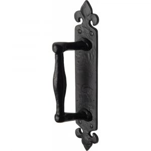 The Tudor Door Pull Handle on Plate Offset