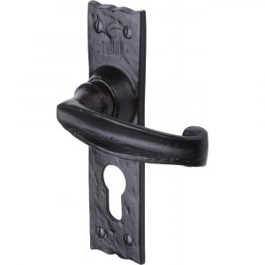 The Tudor Door Handle for Euro Profile Plate Wellington Design