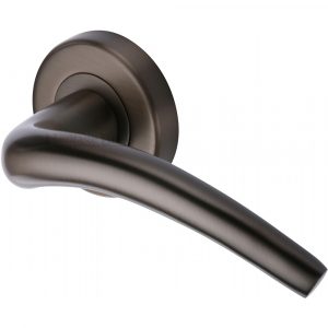 Door Handle Lever Latch on Round Rose Wing Design