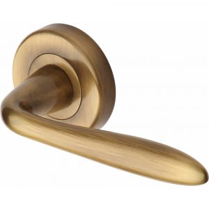 Door Handle Lever Latch on Round Rose Sutton Design