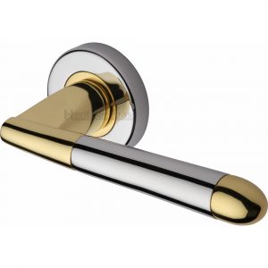 Door Handle Lever Latch on Round Rose Turin Design