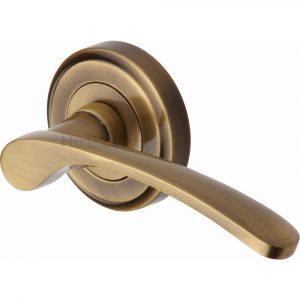 Door Handle Lever Latch on Round Rose Sophia Design