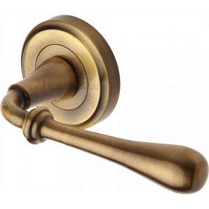 Door Handle Lever Latch on Round Rose Roma Design