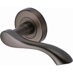 Door Handle Lever Latch on Round Rose Algarve Design