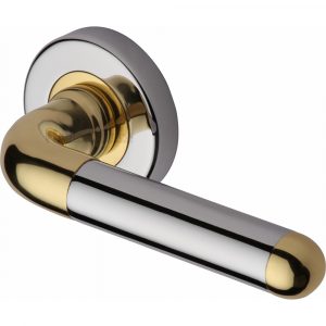 Door Handle Lever Latch on Round Rose Vienna Design