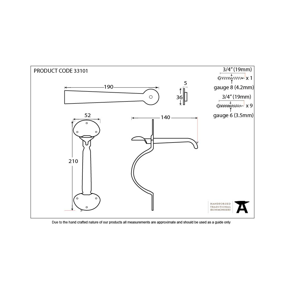 Medium Bean Thumblatch - Image 2