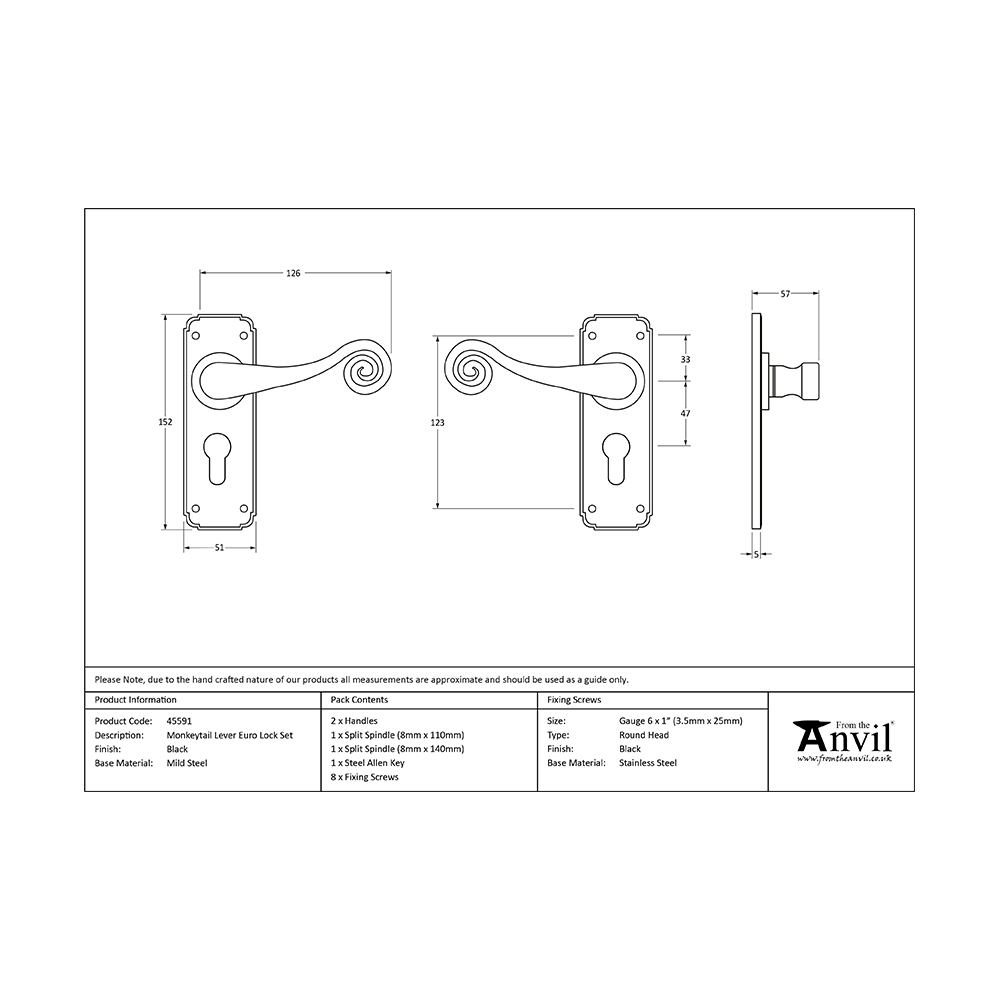 Monkeytail Lever Euro Lock Set - Image 2