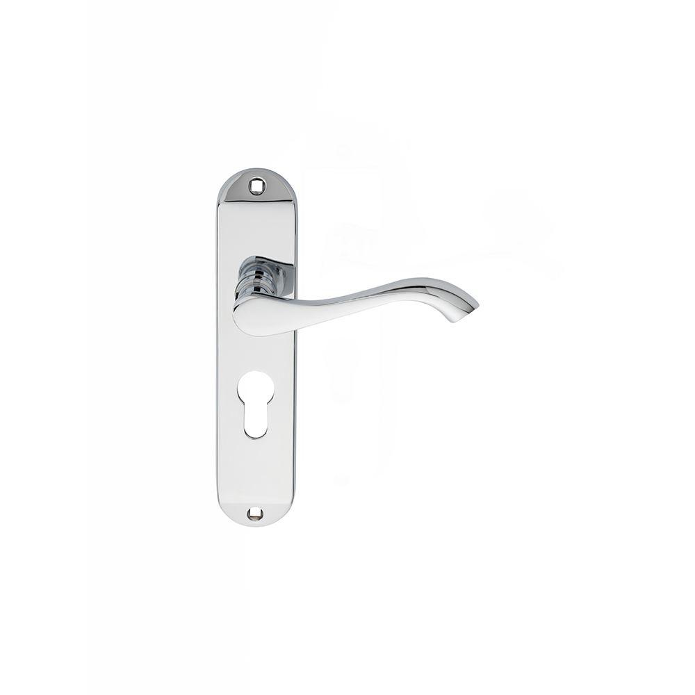 Andros Lever On Backplate - Lock Euro Profile 47.5mm C/C