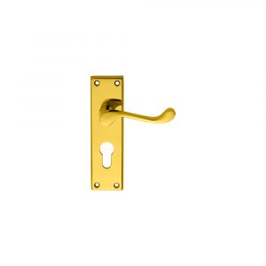 Victorian Scroll Lever On Backplate – Lock Euro Profile 47.5mm C/C