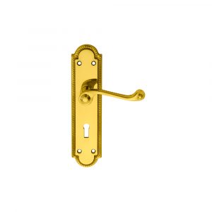 Georgian Lever On Shaped Backplate – Lock 57mm C/C