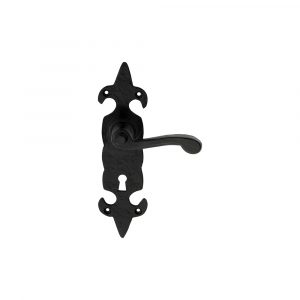 Fleur De Lys Lever On Backplate – Lock 57mm C/C