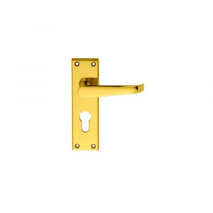 Victorian Flat Lever On Backplate – Lock Euro Profile 47.5mm C/C (Contract Range)