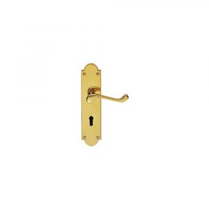 Victorian Scroll Lever On Shaped Backplate – Lock 57mm C/C