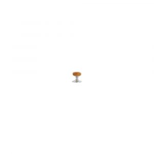 Delamain Wooden (Oak) Knob On Satin Chrome Face Fix Rose