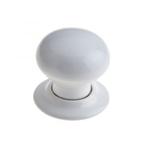 Plain Porcelain Mortice Knob 60mm