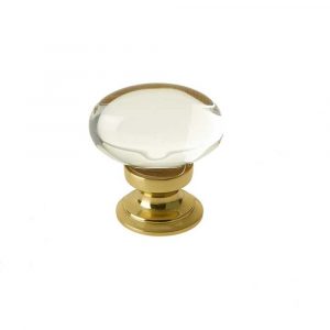 Plain Glass Oval Cupboard Knob 41X26mm