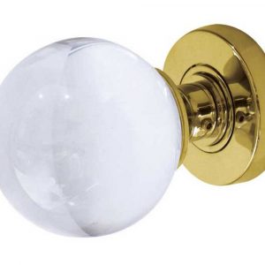 Plain Glass Ball Mortice Knob 60mm