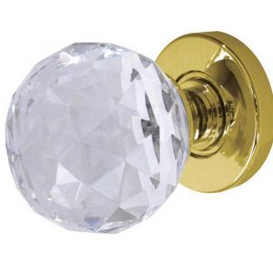 Faceted Glass Mortice Knob 60mm
