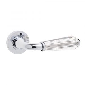 Fluted Glass Lever On Rose 50X10mm