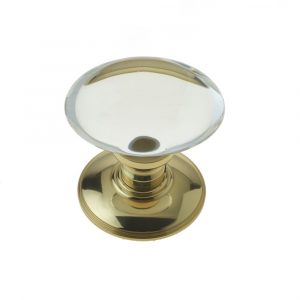 Plain Glass Oval Mortice Knob 71X45mm