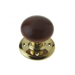 Dark Wood Mortice Knob 60mm Dia.