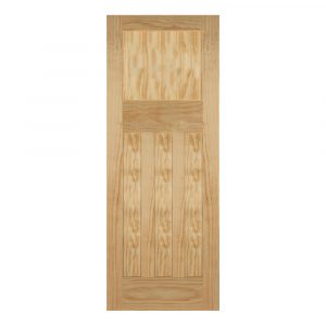 Pine Un-Finished 1930 Flat 4 Panelled Door