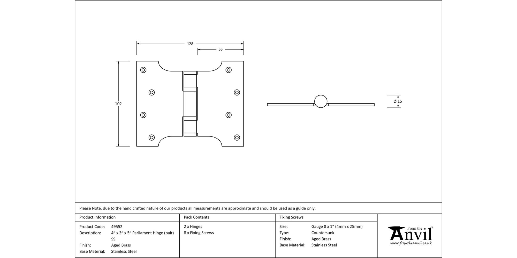 From the Anvil Parliament Hinge (pair) - Image 3