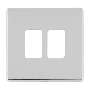 2 Gang Grid Flat Concealed Plate