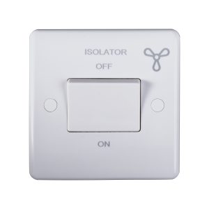 10A 3 Pole Fan Isolator Switch Enhanced White Plastic