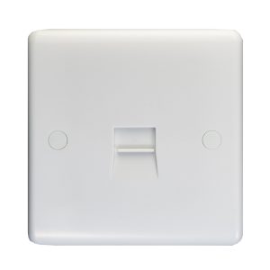 1 Gang Telephone Socket Enhanced White Plastic